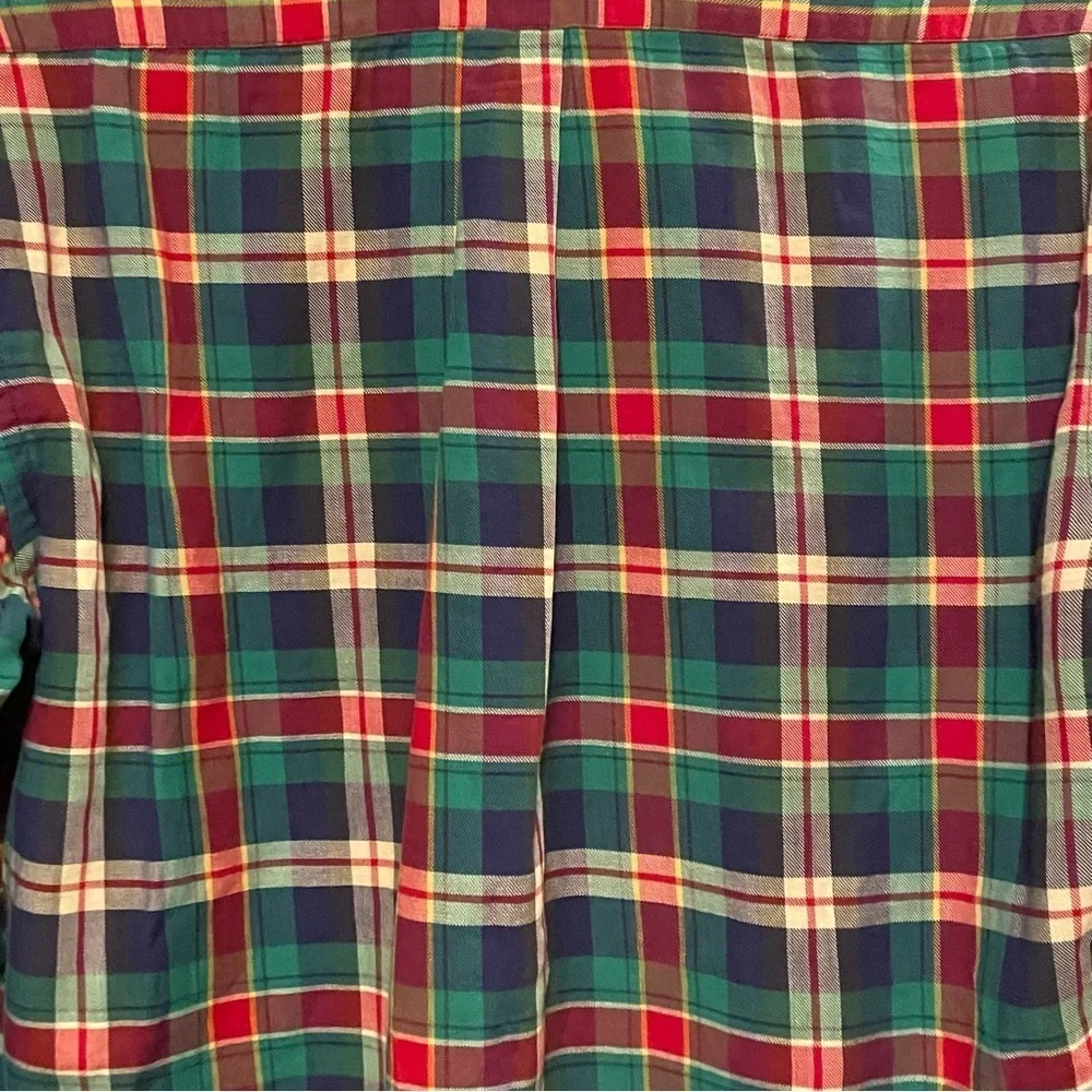 Polo Ralph Lauren Plaid kids button down Shirt red green navy size 20